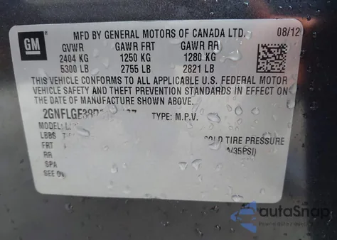 2013 Chevrolet Equinox Ltz from USA, damaged, VIN 2GNFLGE38D6132537